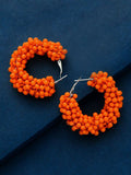 A Glimmer of Shimmer - Playful Embellished Hoops (Orange)