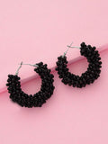 A Glimmer of Shimmer - Playful Embellished Hoops (Black)
