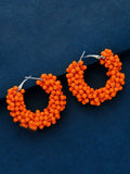 A Glimmer of Shimmer - Playful Embellished Hoops (Orange)