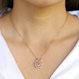 4 Leaf Clover Heart Magnetic Pendant Necklace