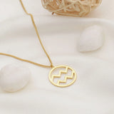 Golden Zodiac necklace (Aquarius)