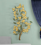 Iron Decorative Tree Wall Art In Yellow