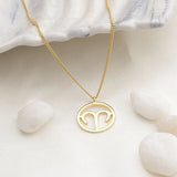 Golden Zodiac necklace (Aries)