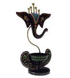 Brown Handcrafted & Hand-Painted Ganesha Tea Light Candle Holder