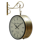 Gold Brass Analog Railway Clock