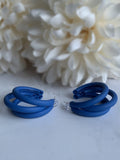 Blue Matte Triple Style Hoops