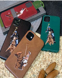 Premium Hand Embroided US Polo Leather Case